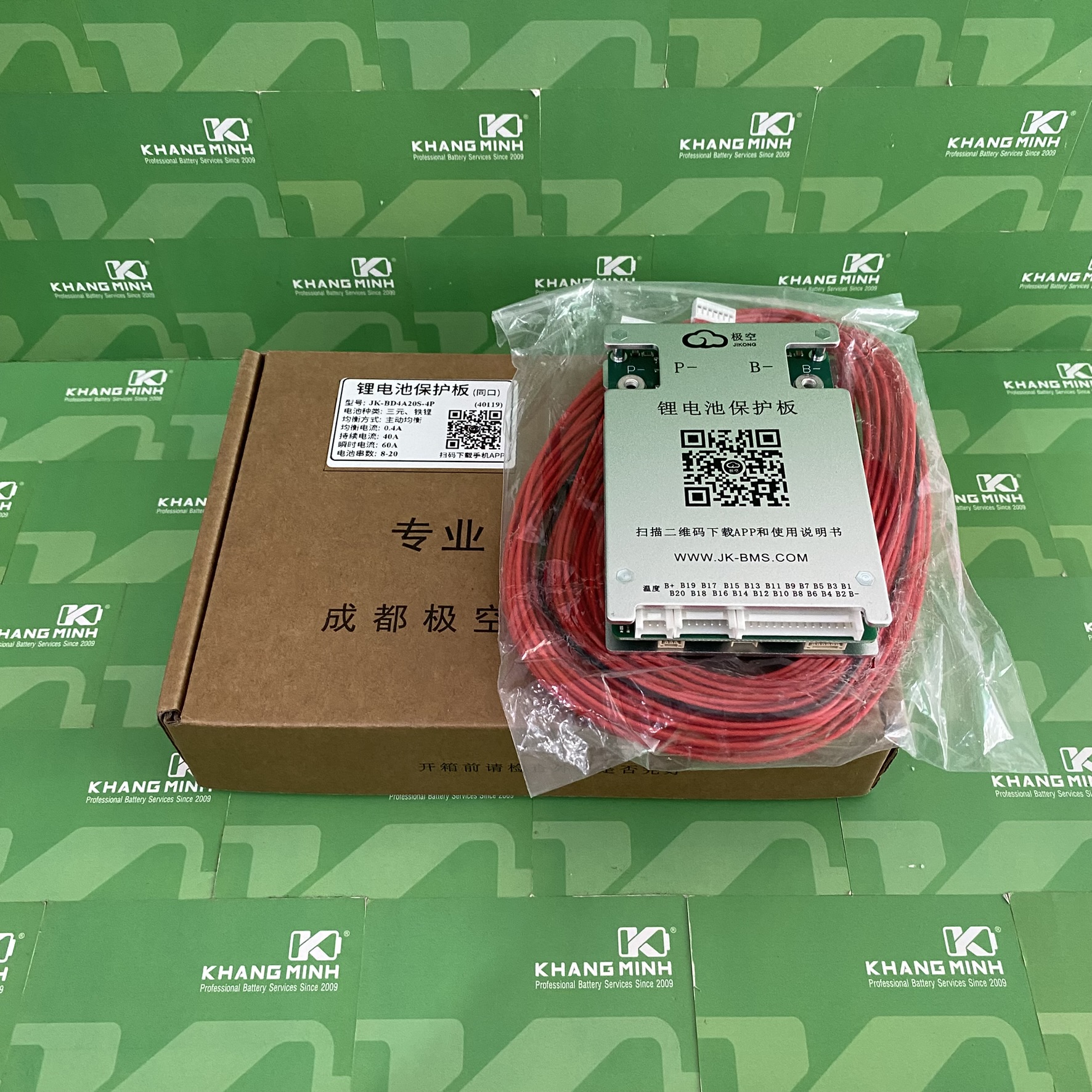 Mạch JK 8S - 24S 60A CBCĐ 0.6A Có Kết Nối Bluetooth