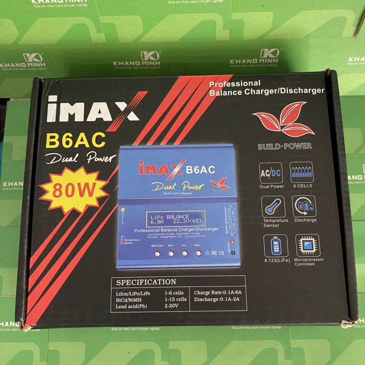 Sạc iMax B6 80W AC cân bằng cell và đo dung lượng pin