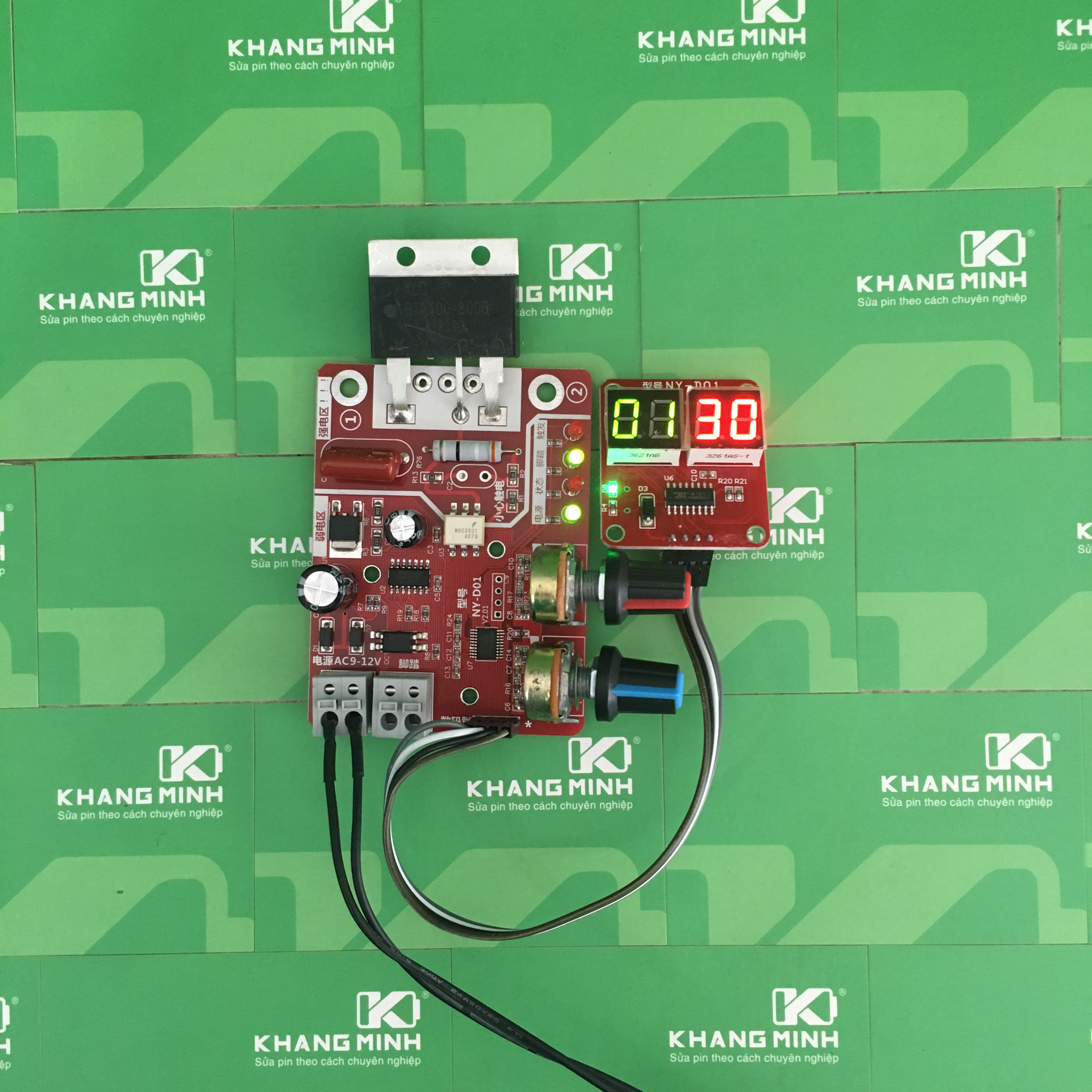 Mạch Timer 2 Chiết Áp Chế Máy Hàn Cell Pin